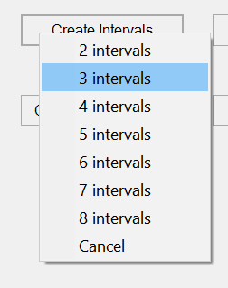 Create intervals popup menu
