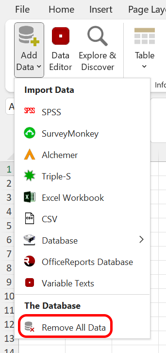 Remove all Data in the OfficeReports Ribbon Tab
